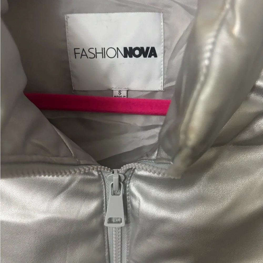 Fashion Nova Metallic Silver Vest